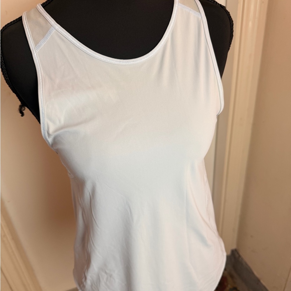Lululemon pale blue racerback tank top mesh athletic workout top no size tag